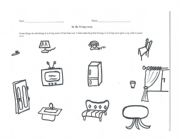 English worksheet: In the living room