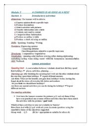 English Worksheet: lesson plan 