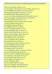 English Worksheet: Present Simple and Present Continuous - Review