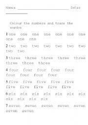 English Worksheet: Numbers