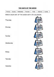 English Worksheet: days of the week