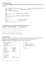 English worksheet: Use of Can