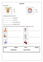 English Worksheet: English test 2nd Grade