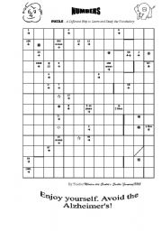 English Worksheet: Numbers in PUZZLE
