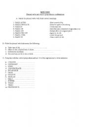 English Worksheet: phrasal verbs