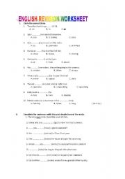 English Revision Worksheet