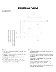 English Worksheet: BASKETBALL PUZZLE