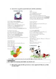 English worksheet: vegetarian food