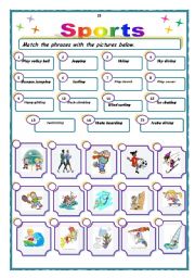 English Worksheet: sports activities