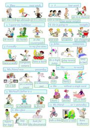 English Worksheet: Questions Game b/w included (Present Past Future)