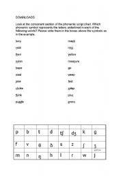 English worksheet: phonemic script chart exercise