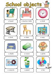 English Worksheet: School objects