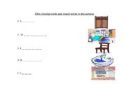 English worksheet: Matching - The House