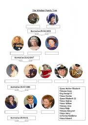 English Worksheet: Royal Family - The Windsor Family Tree Worksheet