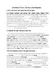 English Worksheet: consolidation tasks 3rd form