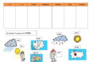 English Worksheet: Days of the week + weather