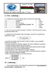 English Worksheet: At the travel agency