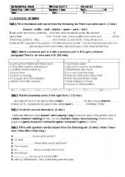 English Worksheet: mid-term test n2 8th form