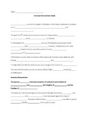 English worksheet: American Romanticism Guide