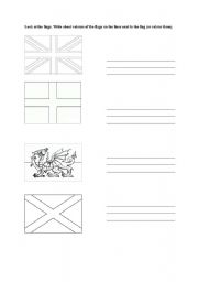 English worksheet: The flags of Great Britain