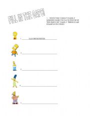 English Worksheet: The Simpsons