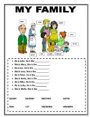 English Worksheet: Meet The Family
