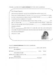 English Worksheet: past continuous