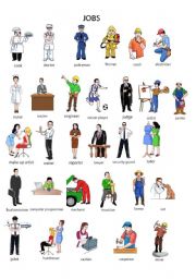 English Worksheet: jobs pictionary
