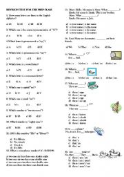 English Worksheet: an elemantary level test
