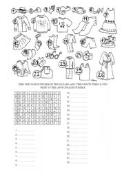 English Worksheet: CLOTHES WORD SEARCH