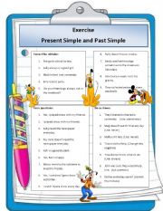 English Worksheet: Present simple vs past simple exercise