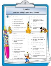 Present simple vs past simple exercise