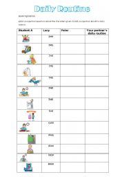 English Worksheet: Daily routine speaking