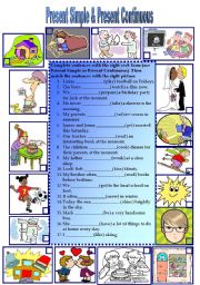 English Worksheet: Present Simple vs Present Continuous