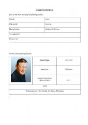 English Worksheet: Famous people pairwork