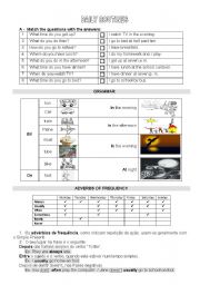 DAILY ROUTINES - WORKSHEET