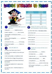 English Worksheet: Possessive Determiners and Pronouns