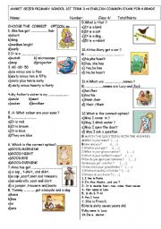 English Worksheet: EXAM FOR BEGINNERS