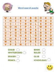 English Worksheet: Word Search Puzzle