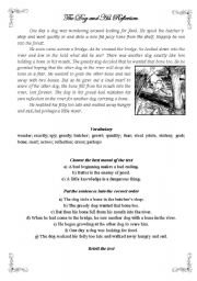English Worksheet: Aesops fables (part 2) The Dog and His Reflection