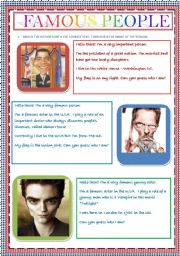 English Worksheet: FAMOUS PEOPLE