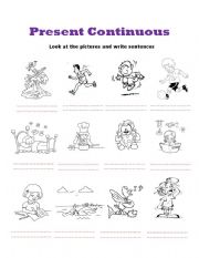 English Worksheet: present continuous