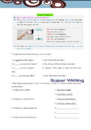 English Worksheet: Helping Verbs - polite requests, deductions