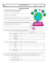 English Worksheet: Surfing the net