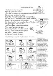 English Worksheet: Daily routine. Present simple.