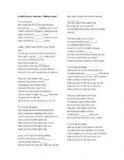 English Worksheet: Lyrics..Fill out the blanck