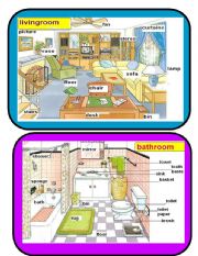 English Worksheet: rooms