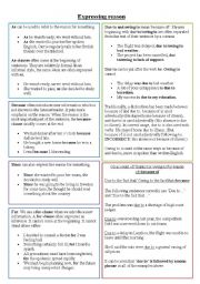 English Worksheet: Expressing reason