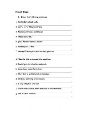 English worksheet: Present Simple