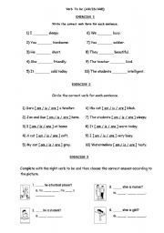 English Worksheet: VERB TO BE - EXERCISE